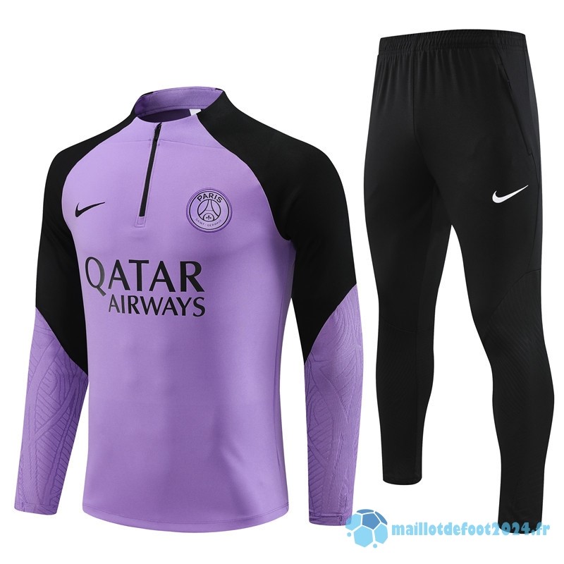 Nouveau Ensemble Complet Sudadera Entrainement Paris Saint Germain 2023 2024 Purpura Noir