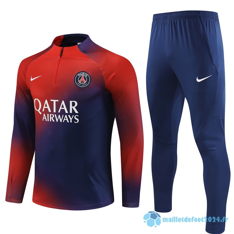 Nouveau Ensemble Complet Sudadera Entrainement Paris Saint Germain 2023 2024 Rouge Bleu Marine