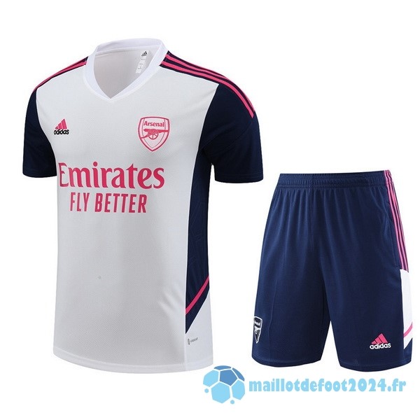 Nouveau Entrainement Ensemble Complet Arsenal 2022 2023 Blanc Bleu Marine