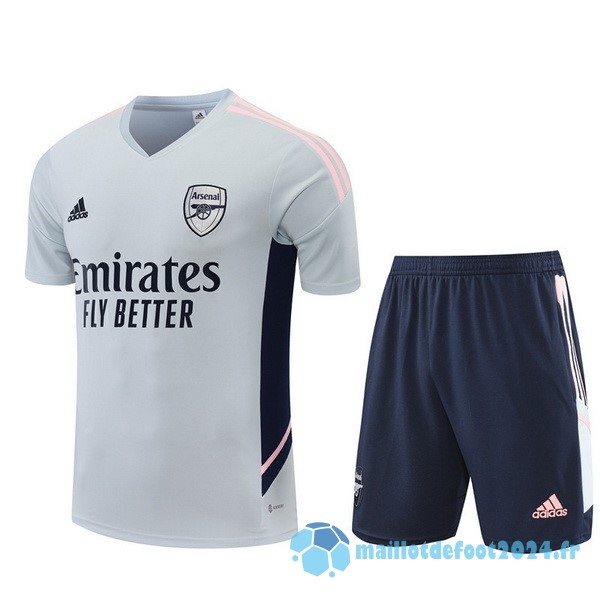 Nouveau Entrainement Ensemble Complet Arsenal 2022 2023 Gris I Bleu