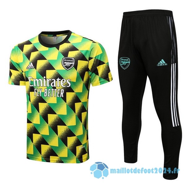 Nouveau Entrainement Ensemble Complet Arsenal 2022 2023 Vert Jaune Noir