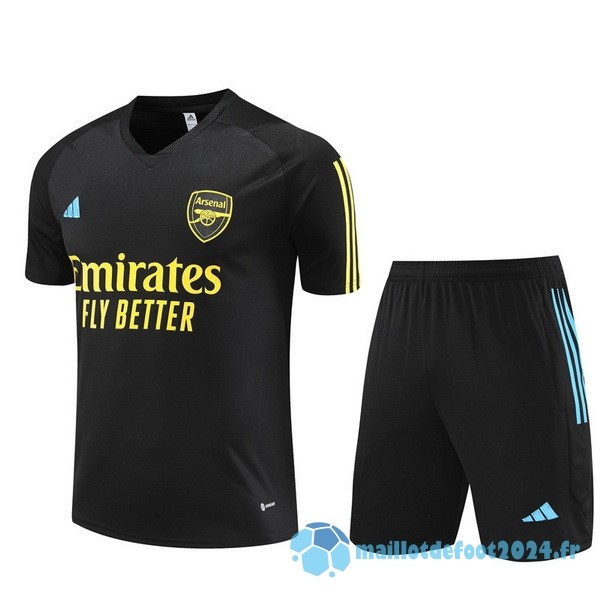 Nouveau Entrainement Ensemble Complet Arsenal 2023 2024 Noir Jaune