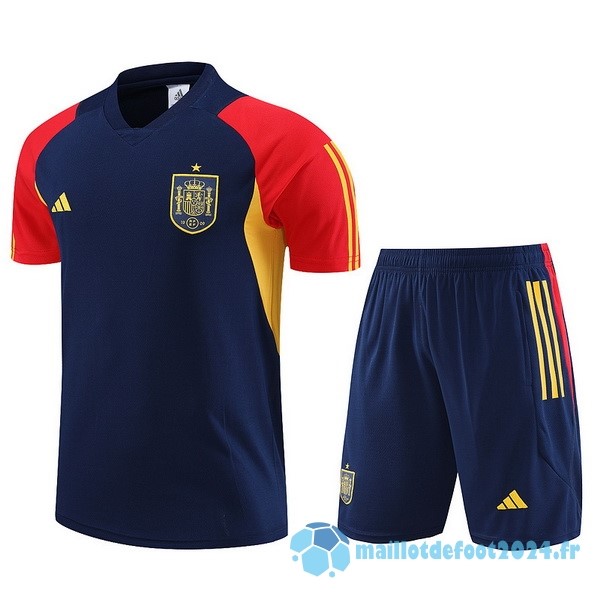 Nouveau Entrainement Ensemble Complet Espagne 2023 Bleu Jaune Rouge