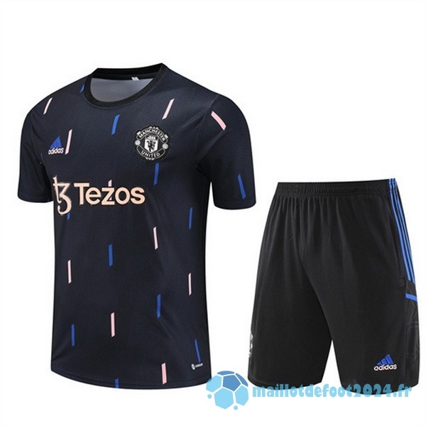 Nouveau Entrainement Ensemble Complet Manchester United 2022 2023 Bleu Noir