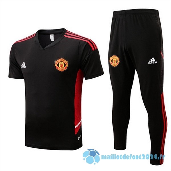 Nouveau Entrainement Ensemble Complet Manchester United 2022 2023 Noir Rouge