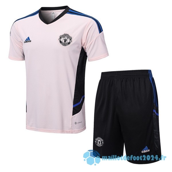 Nouveau Entrainement Ensemble Complet Manchester United 2022 2023 Rose Noir