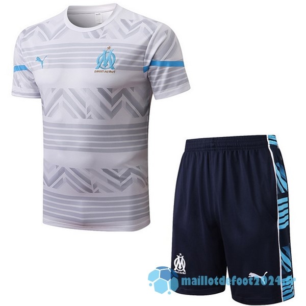 Nouveau Entrainement Ensemble Complet Marsella 2022 2023 Blanc Bleu