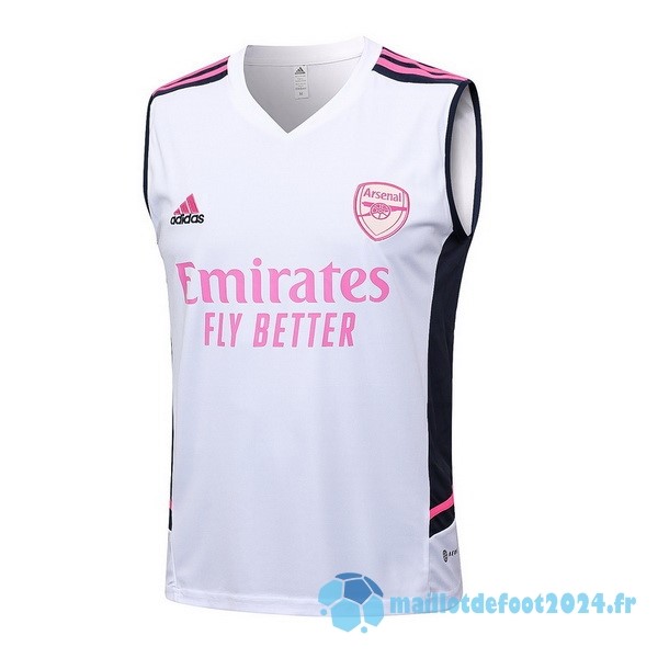 Nouveau Entrainement Sans Manches Arsenal 2023 2024 Blanc Rose