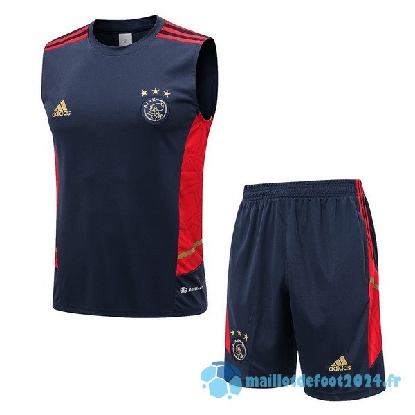 Nouveau Entrainement Sans Manches Ensemble Complet Ajax 2022 2023 Bleu Rouge