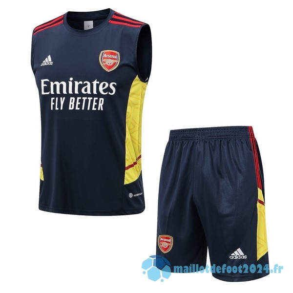 Nouveau Entrainement Sans Manches Ensemble Complet Arsenal 2022 2023 Bleu Marine Jaune