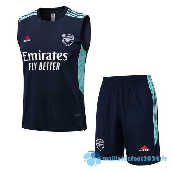 Nouveau Entrainement Sans Manches Ensemble Complet Arsenal 2022 2023 Bleu Vert