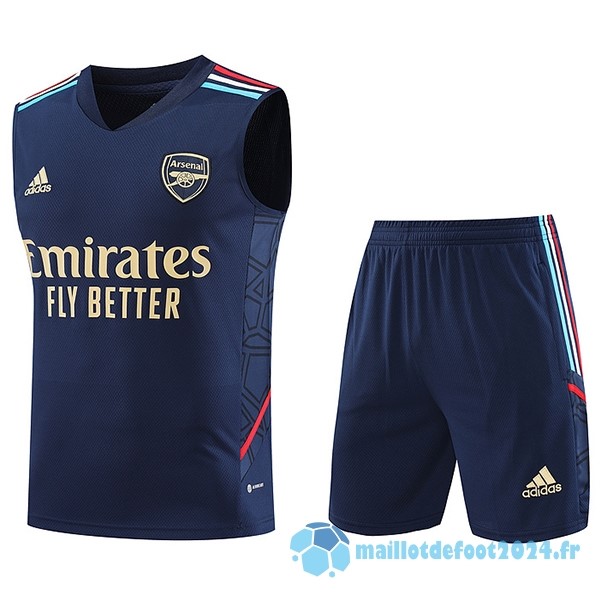 Nouveau Entrainement Sans Manches Ensemble Complet Arsenal 2023 2024 Bleu II Marine