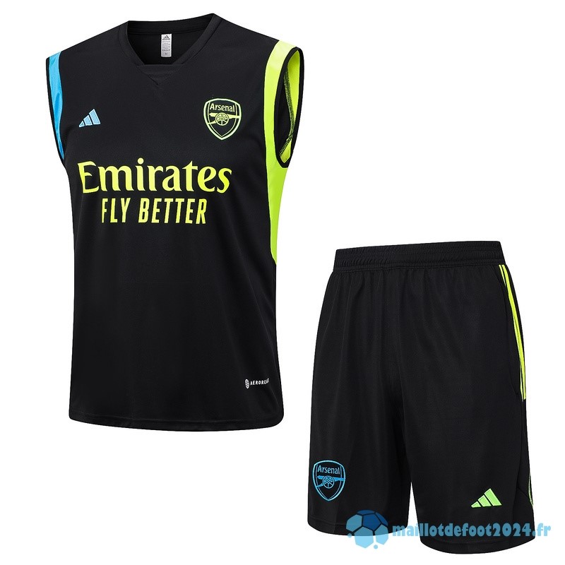 Nouveau Entrainement Sans Manches Ensemble Complet Arsenal 2023 2024 Noir I Vert