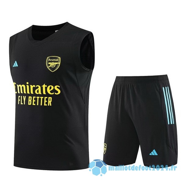 Nouveau Entrainement Sans Manches Ensemble Complet Arsenal 2023 2024 Noir Jaune