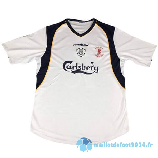 Nouveau European Super Cup Domicile Maillot Liverpool Retro 2005 Blanc