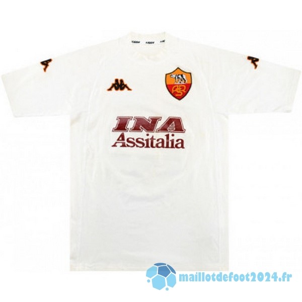 Nouveau Exterieur Maillot As Roma Retro 2000 2001 Blanc