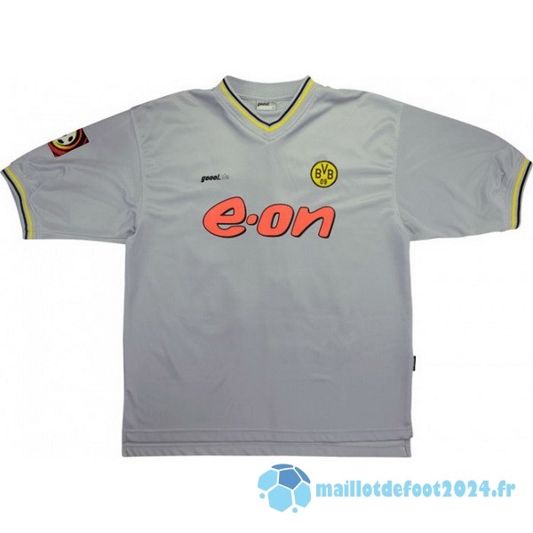 Nouveau Exterieur Maillot Borussia Dortmund Retro 2000 Gris