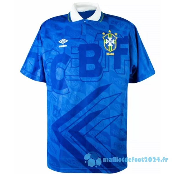 Nouveau Exterieur Maillot Brésil Retro 1991 1993 Bleu