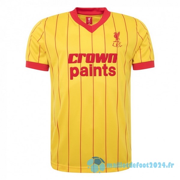 Nouveau Exterieur Maillot Liverpool Retro 1982 1983 Jaune