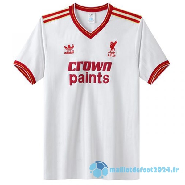 Nouveau Exterieur Maillot Liverpool Retro 1985 1986 Blanc