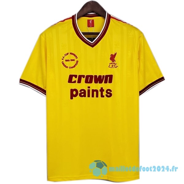 Nouveau Exterieur Maillot Liverpool Retro 1985 Jaune