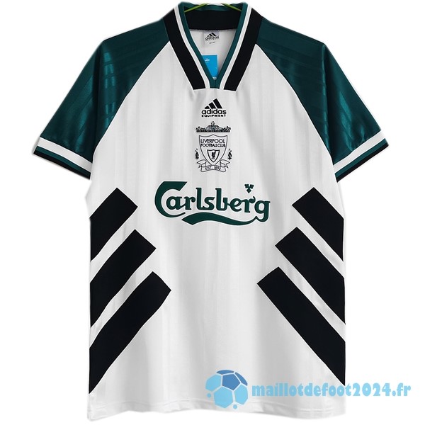 Nouveau Exterieur Maillot Liverpool Retro 1993 1995 Blanc Vert