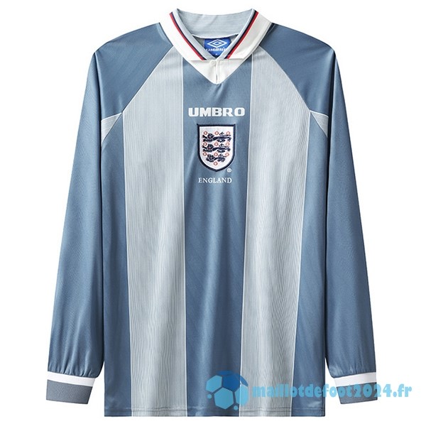 Nouveau Exterieur Maillot Manches Longues Angleterre Retro 1996 Bleu