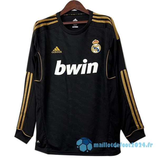 Nouveau Exterieur Maillot Manches Longues Real Madrid Retro 2011 2012 Noir