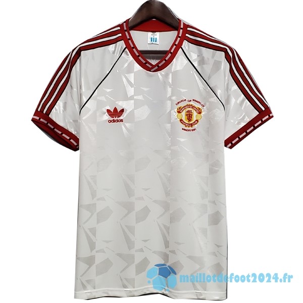 Nouveau Exterieur Maillot Manchester United Retro 1991 Blanc