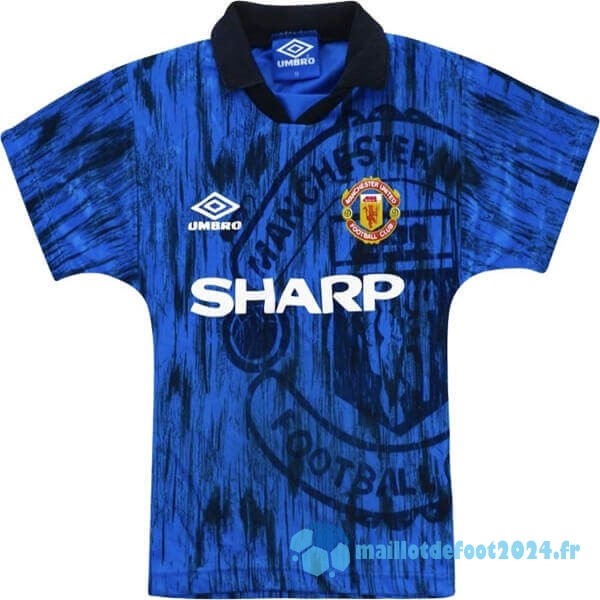 Nouveau Exterieur Maillot Manchester United Retro 1992 1993 Bleu Marine