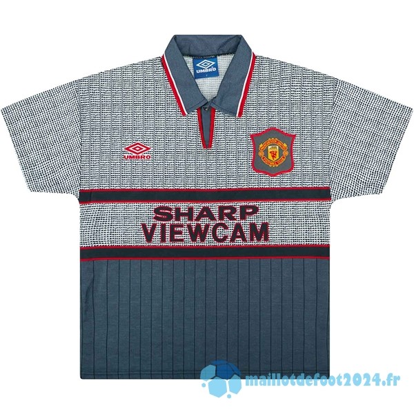 Nouveau Exterieur Maillot Manchester United Retro 1995 1996 Gris