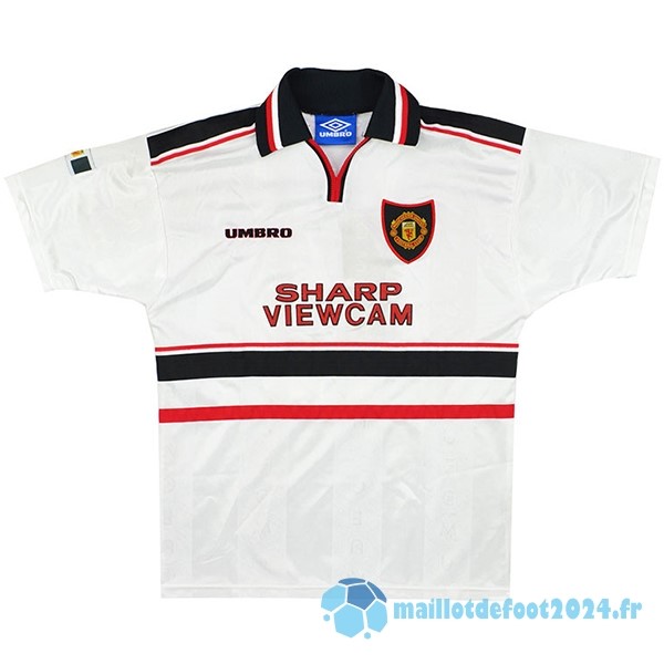 Nouveau Exterieur Maillot Manchester United Retro 1998 1999 Blanc