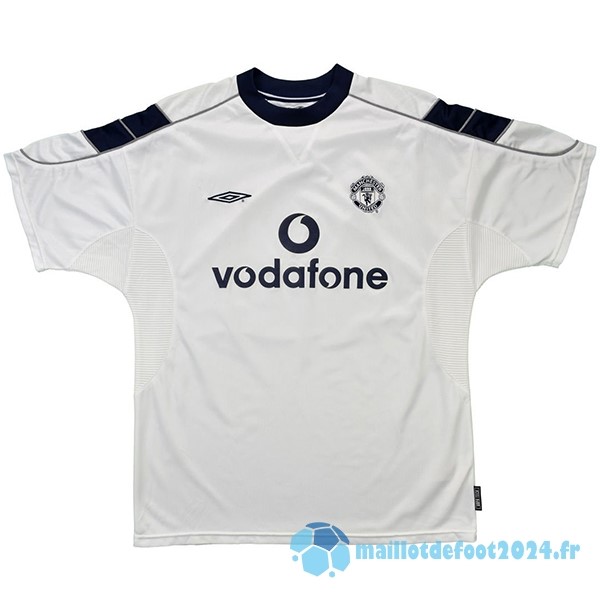 Nouveau Exterieur Maillot Manchester United Retro 2000 2001 Blanc