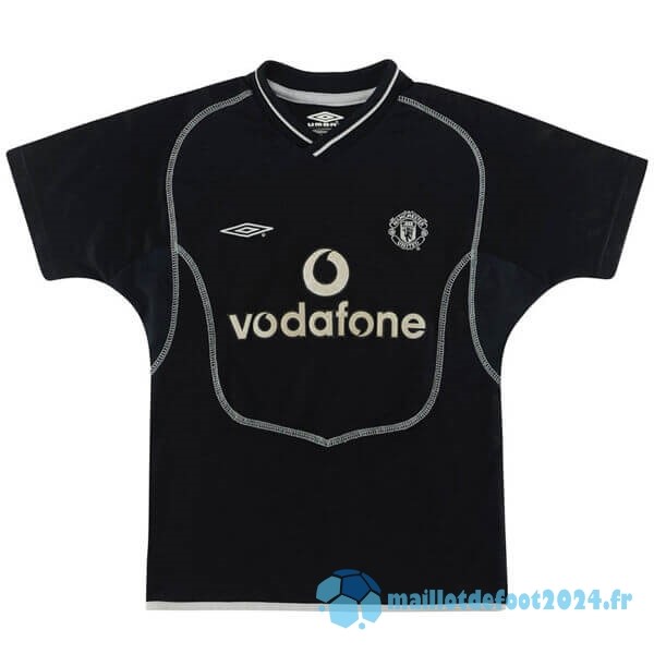 Nouveau Exterieur Maillot Manchester United Retro 2000 2002 Noir