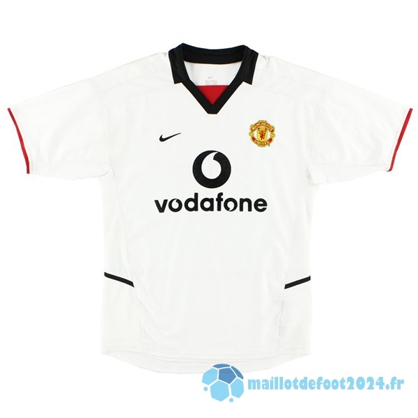 Nouveau Exterieur Maillot Manchester United Retro 2002 2003 Blanc