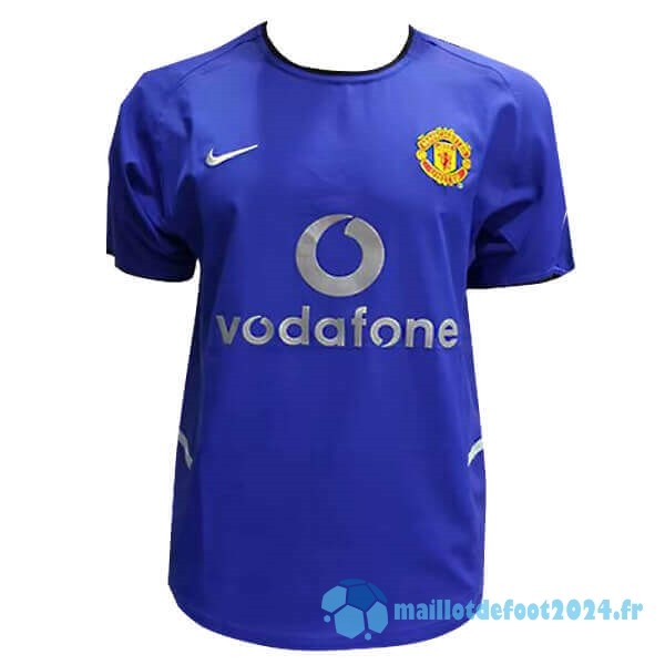 Nouveau Exterieur Maillot Manchester United Retro 2002 2003 Bleu