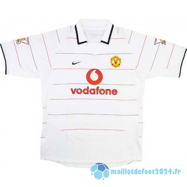 Nouveau Exterieur Maillot Manchester United Retro 2003 2005 Blanc