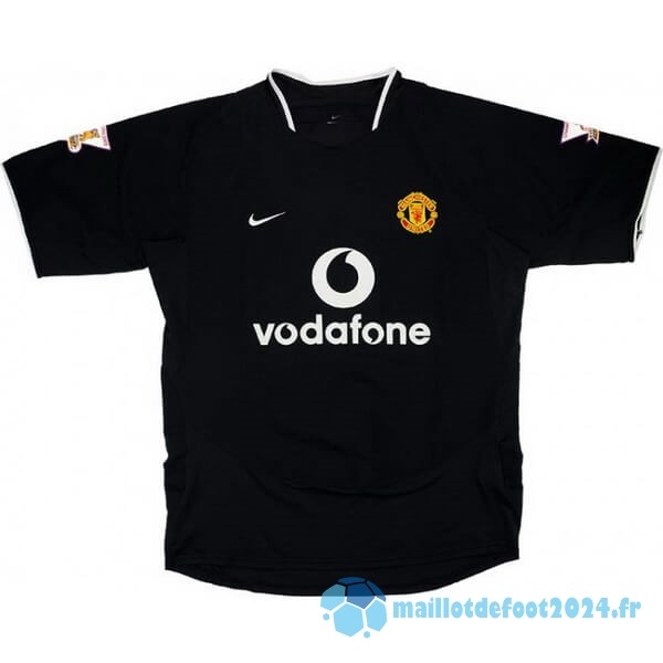 Nouveau Exterieur Maillot Manchester United Retro 2003 2005 Noir