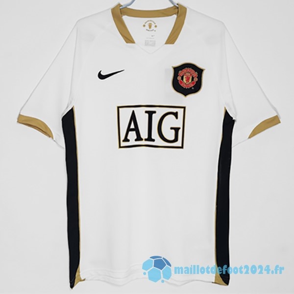 Nouveau Exterieur Maillot Manchester United Retro 2006 2007 Blanc