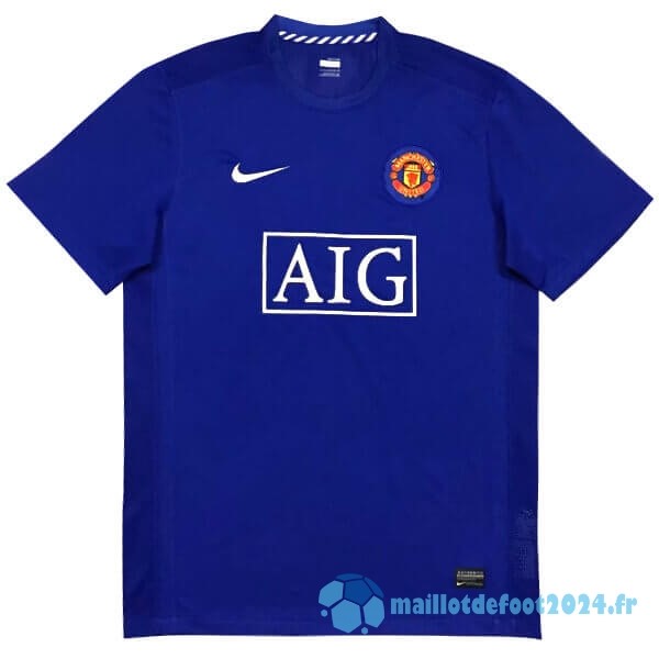 Nouveau Exterieur Maillot Manchester United Retro 2007 2008 Bleu