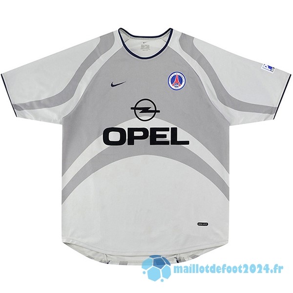 Nouveau Exterieur Maillot Paris Saint Germain Retro 2001 Gris