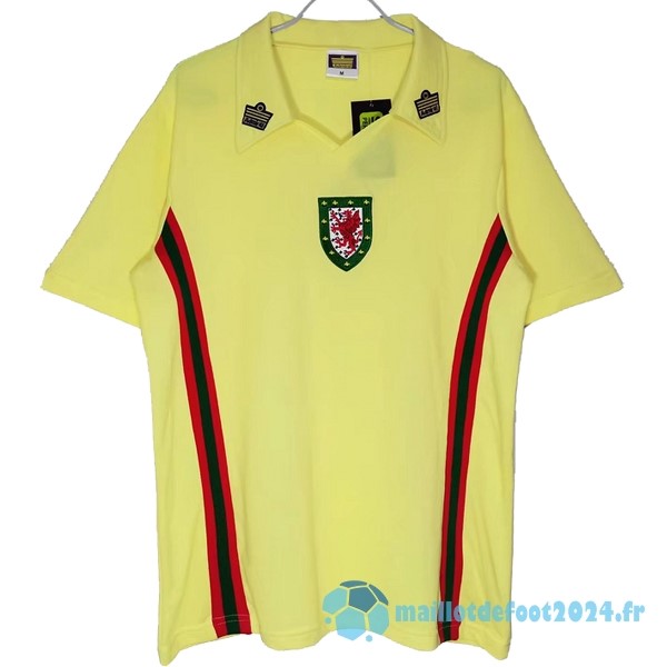 Nouveau Exterieur Maillot Pays de Galles Retro 1976 1979 Jaune