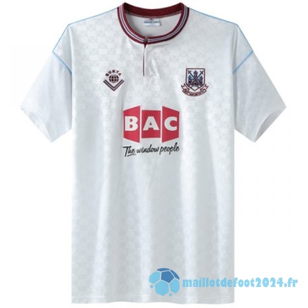 Nouveau Exterieur Maillot West Ham United Retro 1989 1990 Blanc