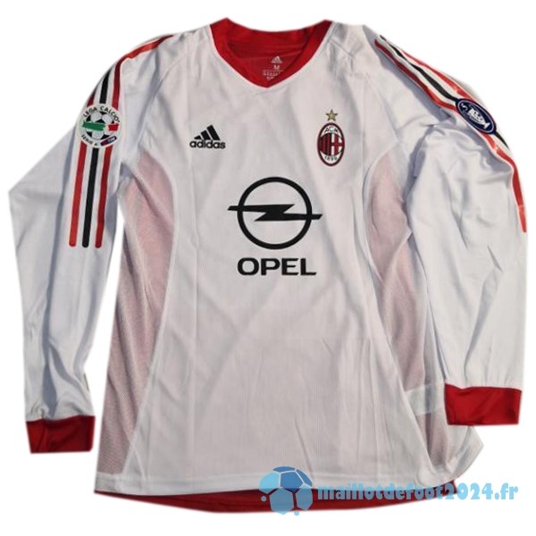 Nouveau Exterieur Manches Longues AC Milan Retro 2002 2003 Blanc