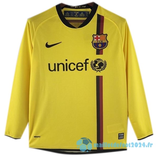 Nouveau Exterieur Manches Longues Barcelona Retro 2008 2009 Jaune