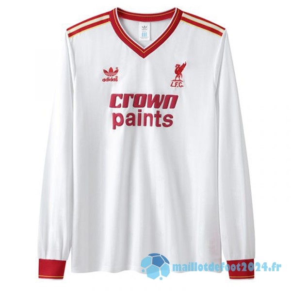 Nouveau Exterieur Manches Longues Liverpool Retro 1985 1986 Blanc