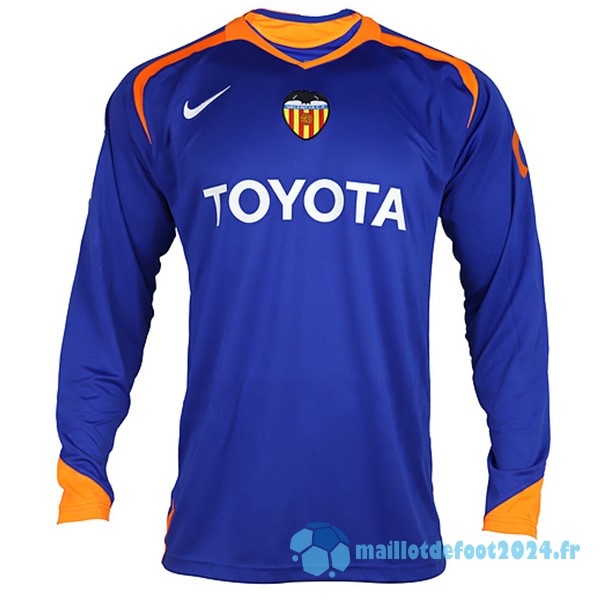 Nouveau Exterieur Manches Longues Maillot Valencia Retro 2005 2006 Bleu