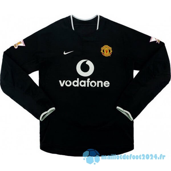 Nouveau Exterieur Manches Longues Manchester United Retro 2003 2005 Noir