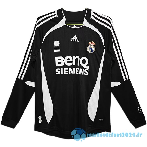 Nouveau Exterieur Manches Longues Real Madrid Retro 2006 2007 Noir