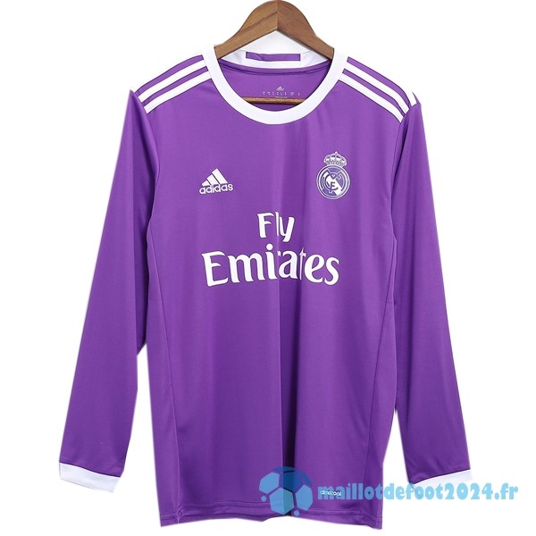 Nouveau Exterieur Manches Longues Real Madrid Retro 2016 2017 Purpura